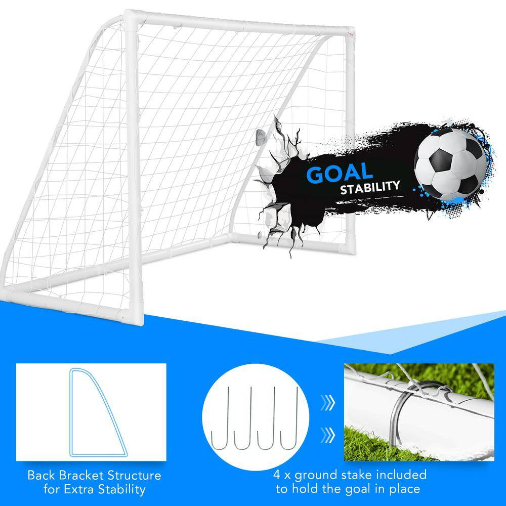 6 Ft. X 4 Ft. Portable Kids Soccer Goal Quick Set-Up for Backyard Soccer Training