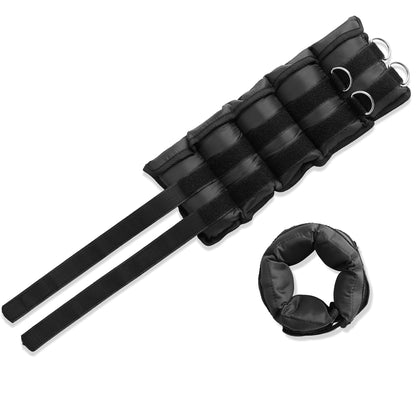 Adjustable Ankle Wrist Weights Pair, Arm Leg Straps Set with Removable Weights