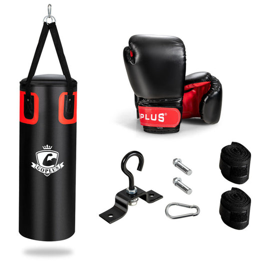 56/63Lbs Filled Punching Bag Set with Boxing Gloves