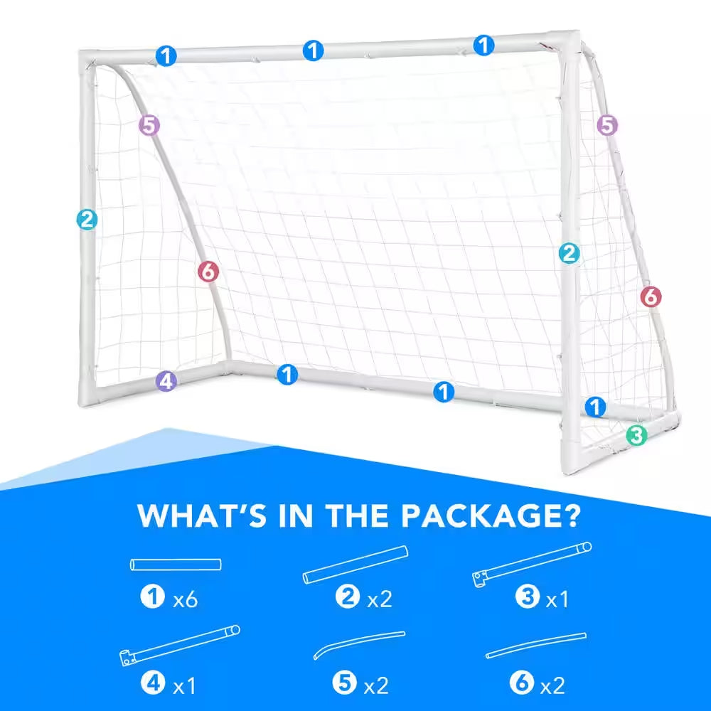 6 Ft. X 4 Ft. Portable Kids Soccer Goal Quick Set-Up for Backyard Soccer Training