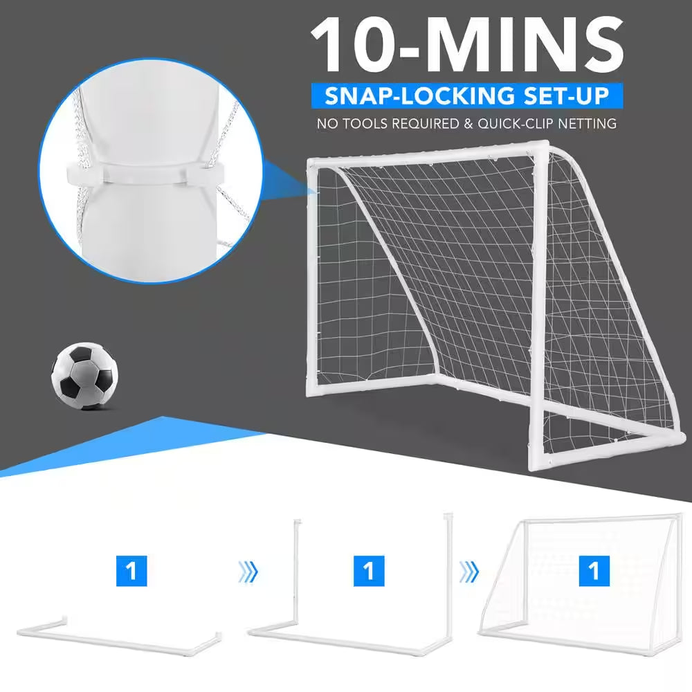 6 Ft. X 4 Ft. Portable Kids Soccer Goal Quick Set-Up for Backyard Soccer Training