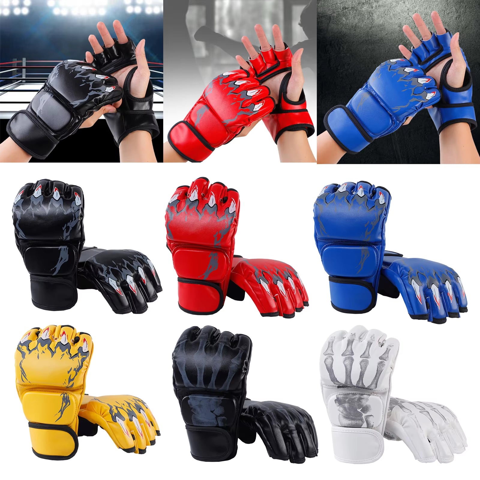 Kick MMA Boxing Gloves for Men Women PU Karate Muay Thai Guantes De Boxeo Free Fight MMA Sanda Training Adults Kids Equipment