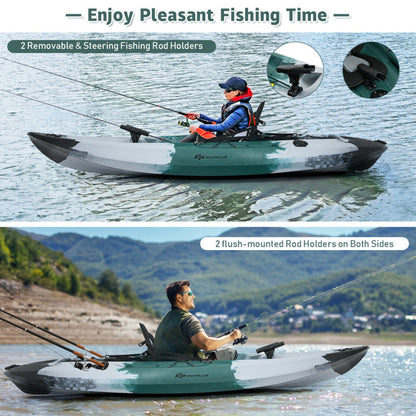 Sit-On-Top Fishing Kayak Boat with Fishing Rod Holders and Paddle